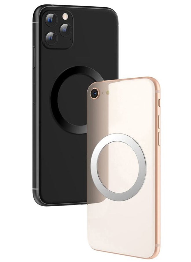 CKANDAY - 10 Pieces Wireless Charger Universal Metal Rings with Sticker, 2 Colors Ultra Thin Metal Rings Compatible with Magnetic MagSafe Wireless Charger Car Charger on Most Smartphone, No Magnet - Image 1