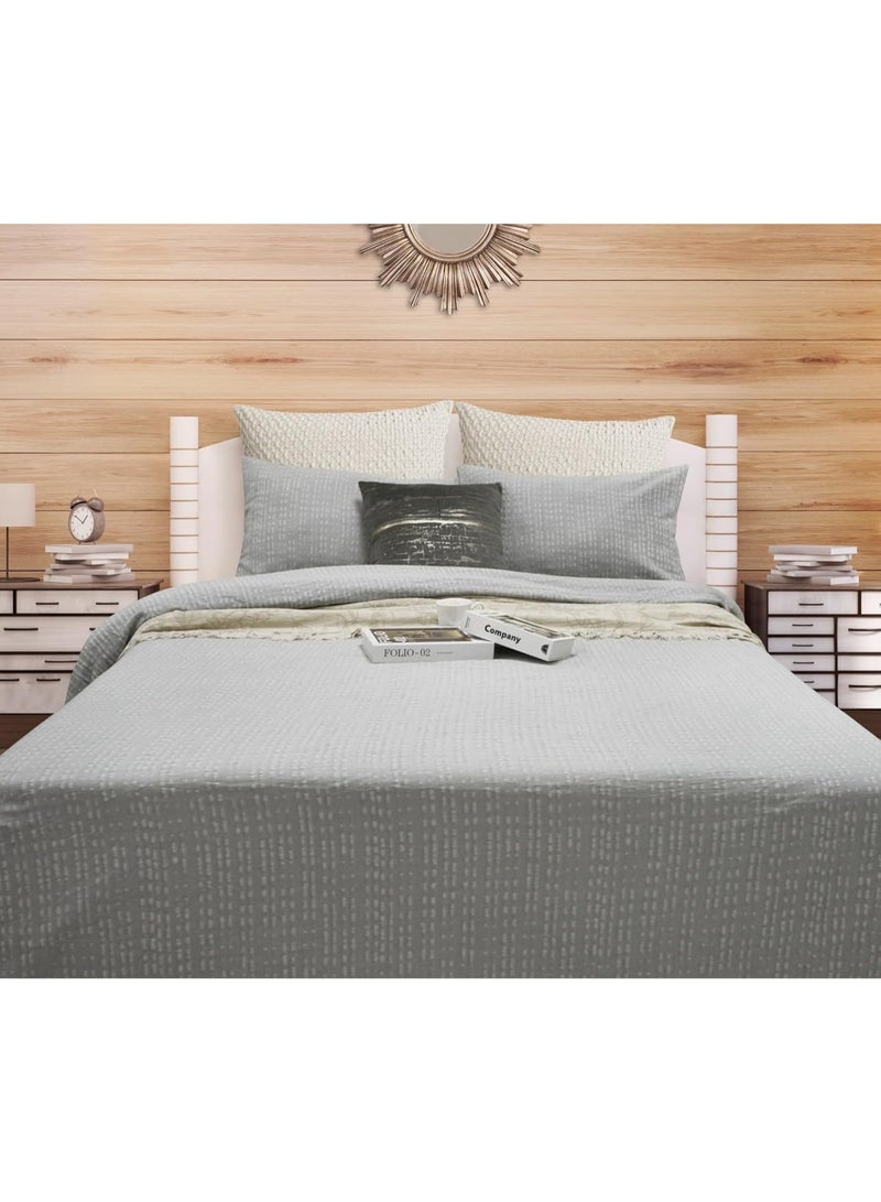 السرعوف الذهبية طقم غطاء لحاف من قماش الجاكار القطني بنسبة 100% من GOLD MANTIS مقاس كينغ 260 × 240 سم مع 2 غطاء وسادة - طقم سرير بنمط هندسي بوهو شيك، قطن مسامي وناعم مغسول، طقم غطاء لحاف فاخر - Image 1