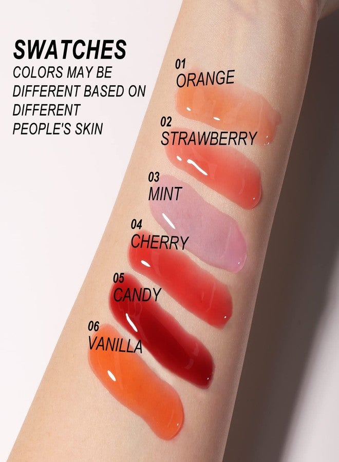 YOUNG VISION Thermosensitive Color-Changing Lip Gloss Set - 6 Colors: Orange, Strawberry, Mint, Cherry, Candy, Vanilla - Hydrating Lip Oil & Plumping Lip Gloss Kit - Christmas Gift for Girls/Women - Image 3