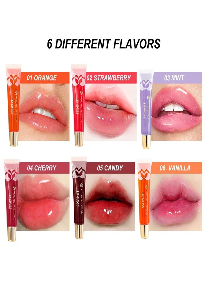 YOUNG VISION Thermosensitive Color-Changing Lip Gloss Set - 6 Colors: Orange, Strawberry, Mint, Cherry, Candy, Vanilla - Hydrating Lip Oil & Plumping Lip Gloss Kit - Christmas Gift for Girls/Women - Image 4