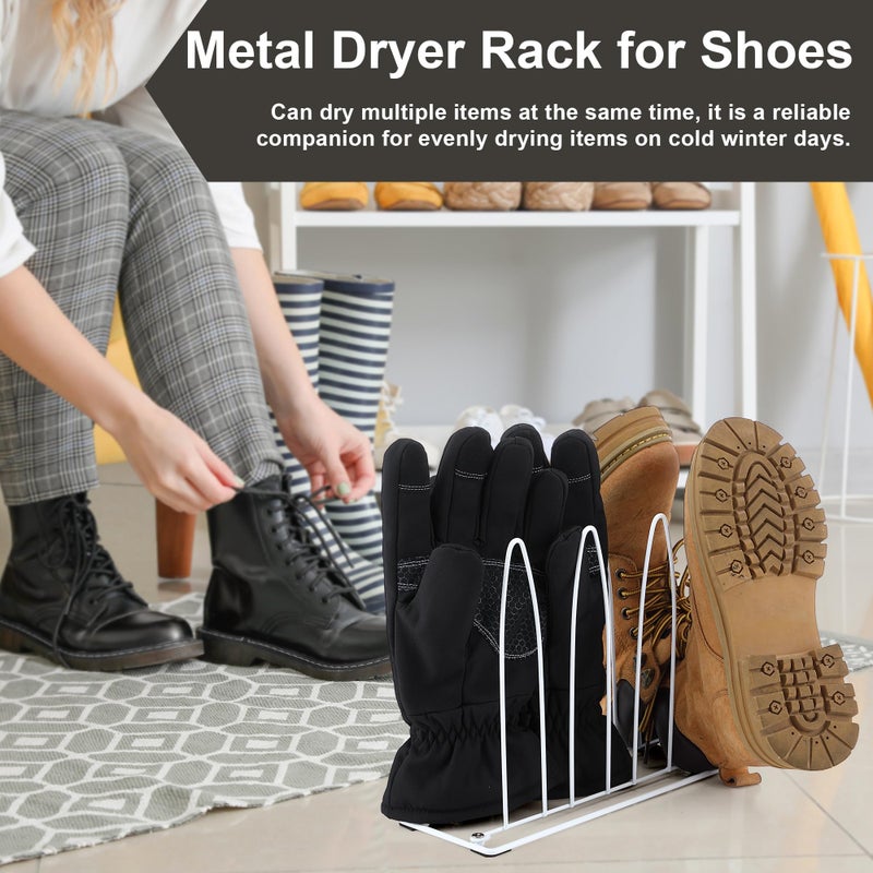 Dunkive 1 Pack Metal Shoe Drying Rack, Shoes, Boot, and Glove Drying Rack, Dryer Racks for Shoes and Dryer Shoe Racks Inside Dryers (White) - Image 5