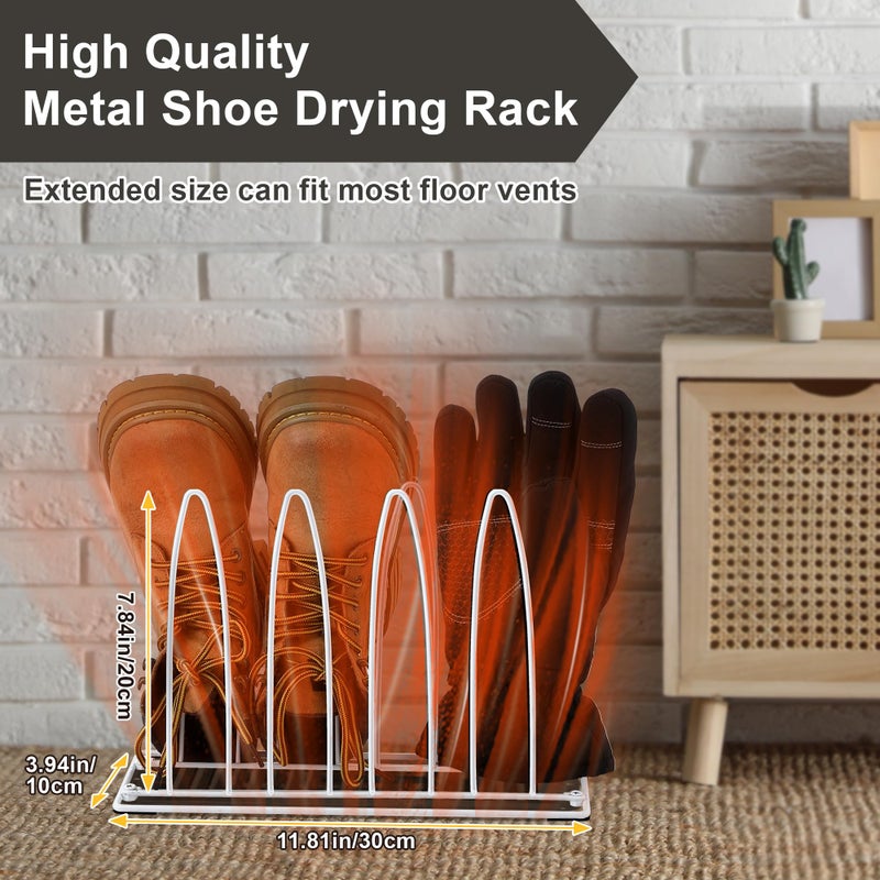 Dunkive 1 Pack Metal Shoe Drying Rack, Shoes, Boot, and Glove Drying Rack, Dryer Racks for Shoes and Dryer Shoe Racks Inside Dryers (White) - Image 2