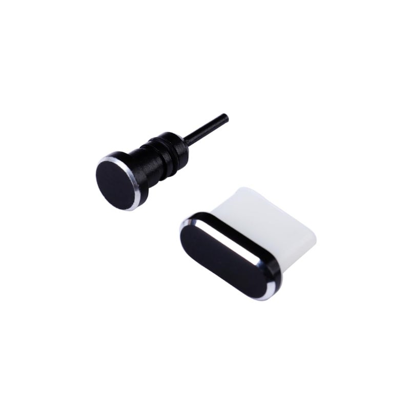 2pcs Black USB Type C and 3.5mm Jack Dust Plugs Prevents Liquid Dirt in Ports - Image 2