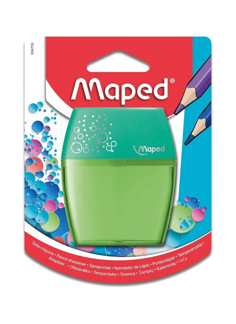 Maped Shaker Double Hole Pencil Sharpener Assorted Colours  - Image 1