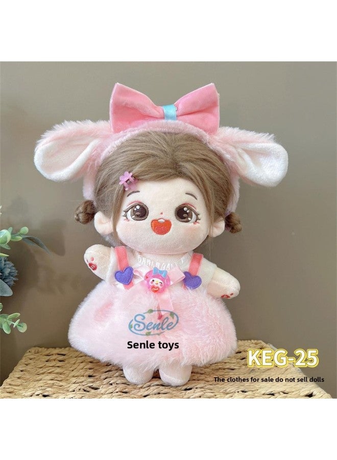 # 20cm Cotton Doll Clothes For Fat Body Can Be Worn Preppy Style Suit Plush Doll Dress Up Cute Baby Clothes Skirt-Color:20cm Cotton Clothes + Headwear (excluding Baby)-Specifications:KEG-27 - Image 3