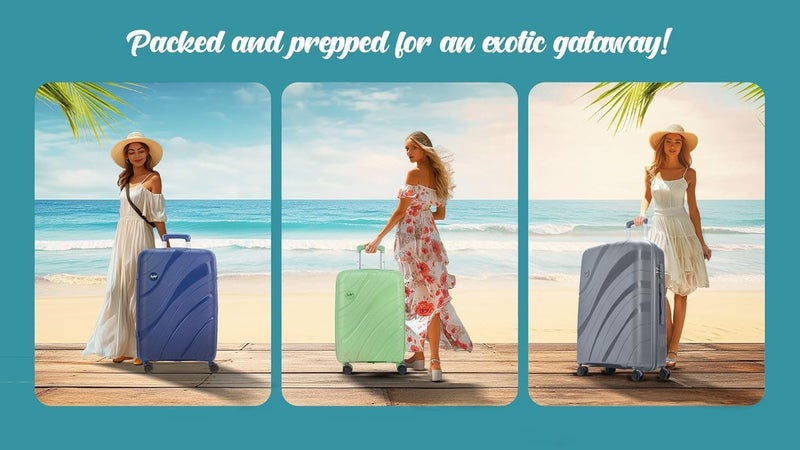 Skybags حقيبة سفر صلبة خضراء من سكاي باجز Coastline مع ضمان 5 سنوات وعجلات دوارة 8، خفيفة الوزن مع ضمان دولي لمدة 5 سنوات (متوسطة | 65 سم) - Image 4