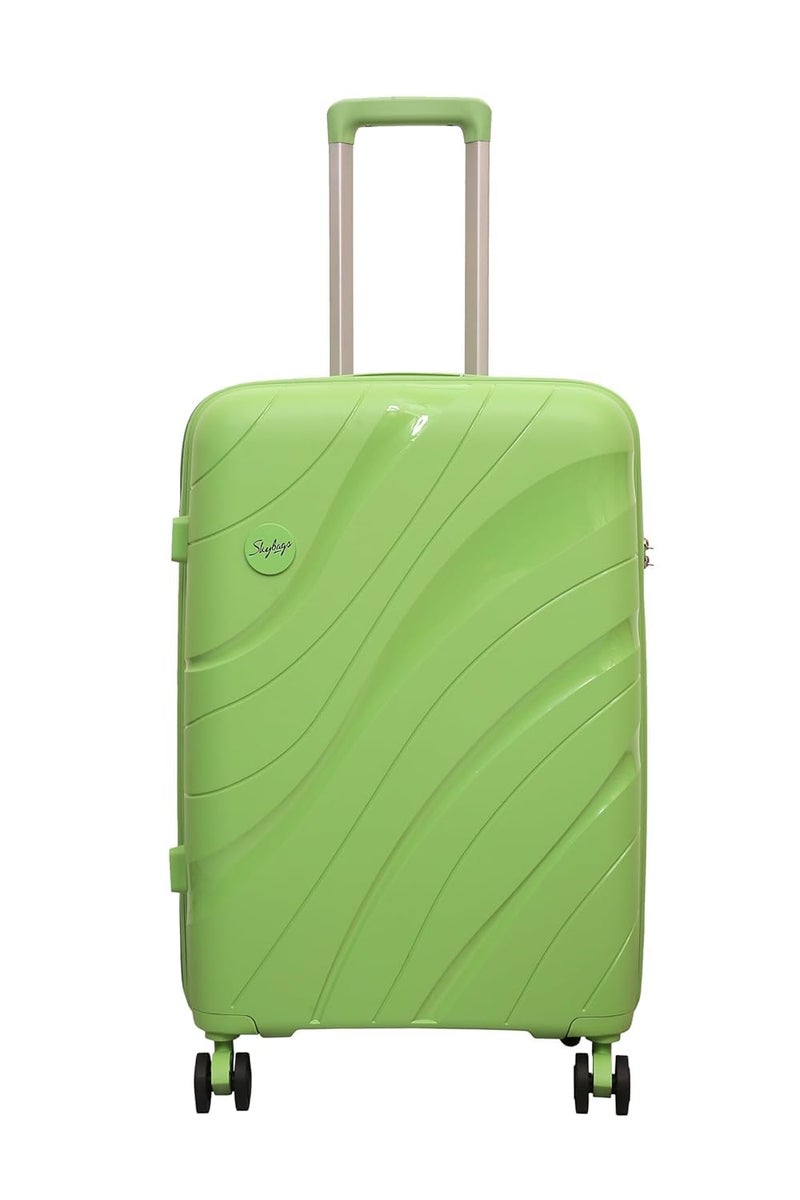 Skybags حقيبة سفر صلبة خضراء من سكاي باجز Coastline مع ضمان 5 سنوات وعجلات دوارة 8، خفيفة الوزن مع ضمان دولي لمدة 5 سنوات (متوسطة | 65 سم) - Image 1