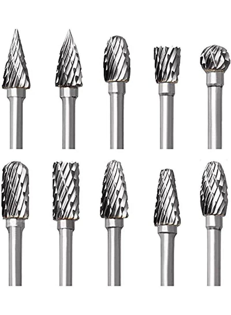 Good Rotary Burs, Electric Grinding Accessories 10Pcs 3Mm Shank Hss Router Bits Rotary Burr For Drill Woodworking Tool Set Cnc Engraving - Image 1
