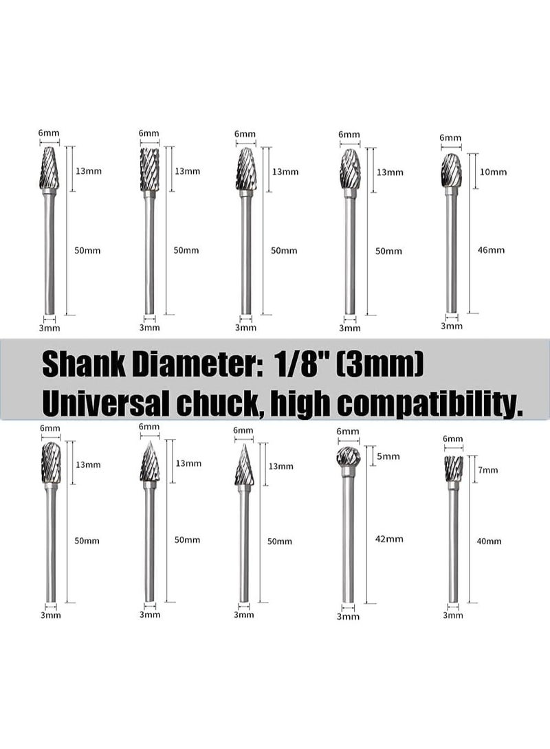Good Rotary Burs, Electric Grinding Accessories 10Pcs 3Mm Shank Hss Router Bits Rotary Burr For Drill Woodworking Tool Set Cnc Engraving - Image 2