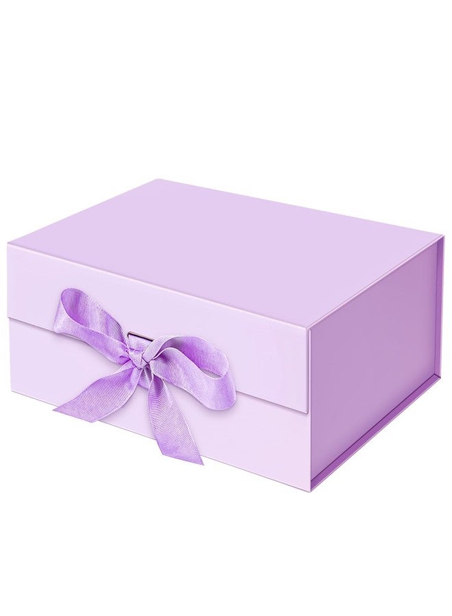 iefoah Purple Gift Box for Presents 10.2×7.5×3.1'' Gift Boxes with Lids Magnetic Closure Groomsman Bridesmaid Proposal Box for Wedding Birthday Valentine Bridal Showers Gift Packaging - Image 1