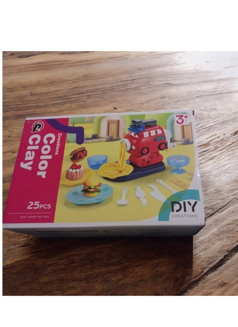 DIY Creations Color Clay Toy – 1+ Players – Age 3+ – DIY Set – Creative Food & Cooking Theme (25 Pieces)  - Image 1