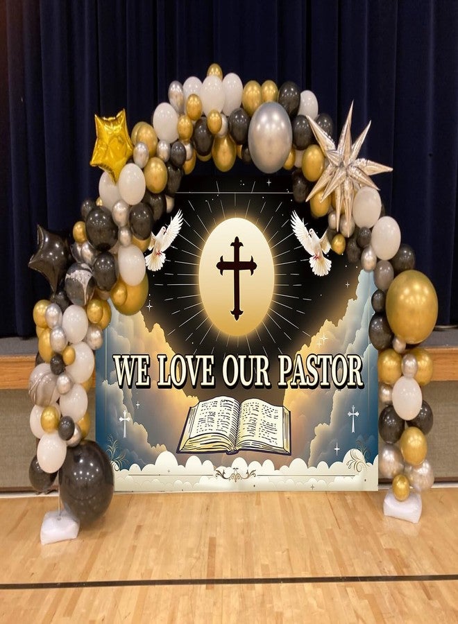 RUYI We Love Our Pastor Backdrop 7x5FT Pastor Appreciation Banner Background for Church Cross Christian Thanksgiving Party Decorations Supplies Photo Props - Image 5