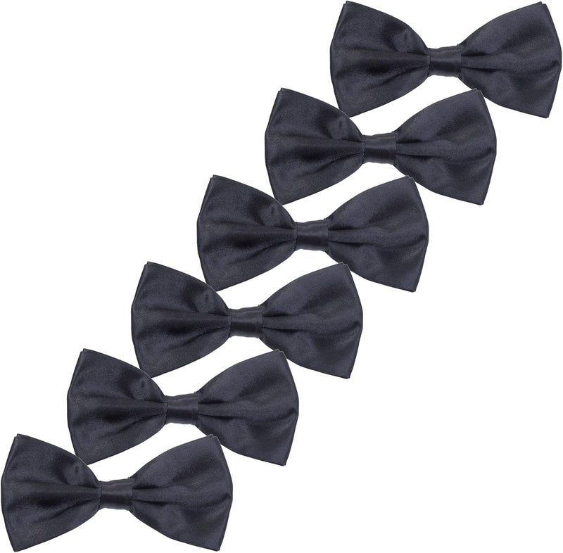 Kajeer Boys Children Formal Bow Ties - 6 Pack of Solid Color Adjustable Pre Tied Bowties - Image 1
