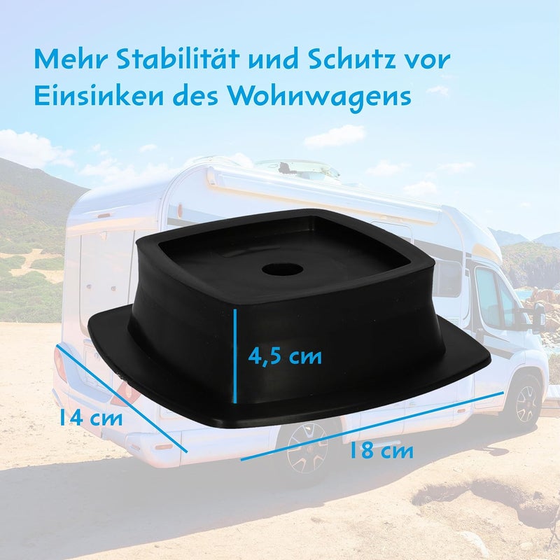 CARTREND 10191 Caravan Support Plates Set of 4 Stackable Dimensions 15.5 cm x 15.5 cm - Image 3
