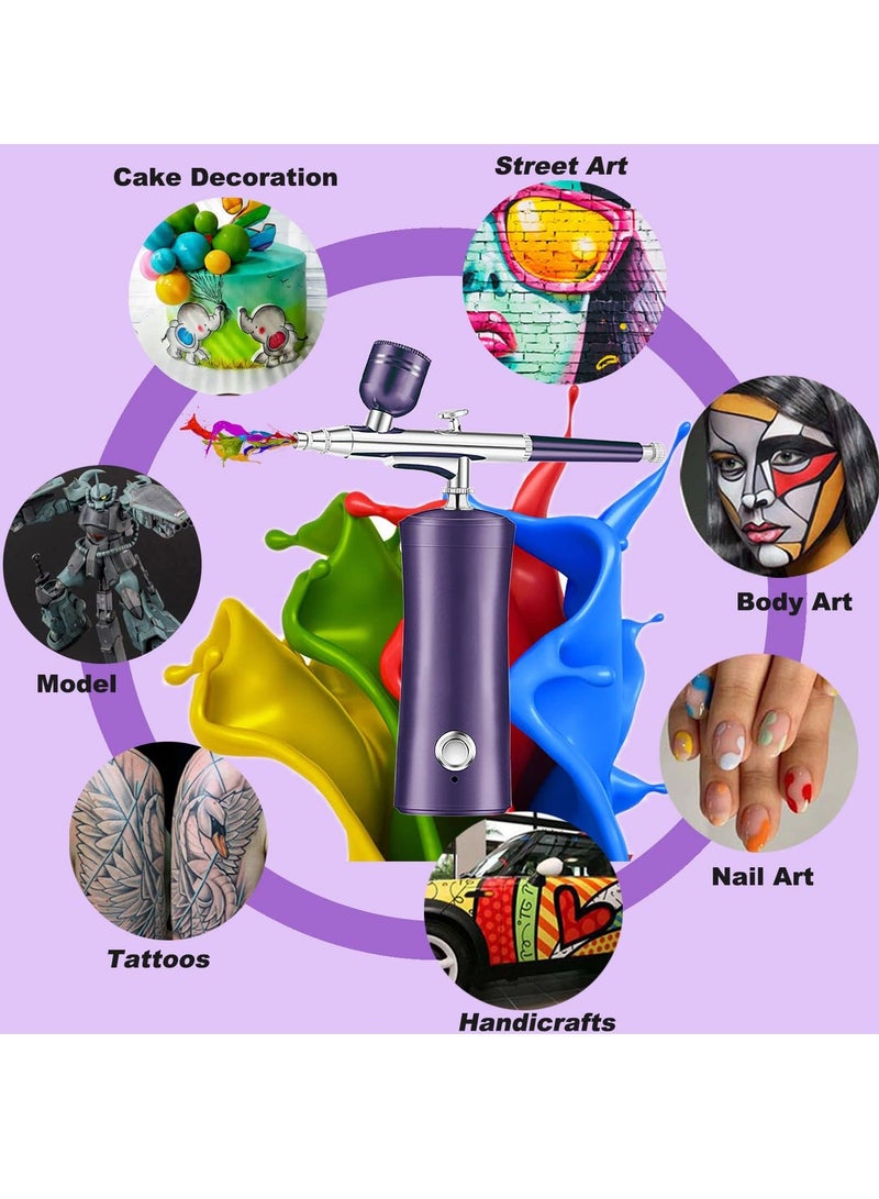 Y&D Airbrush Kit with Compressor 30PSI Dual Action Cordless Gun Set Rechargeable Handheld Mini Air Brushes - Image 3