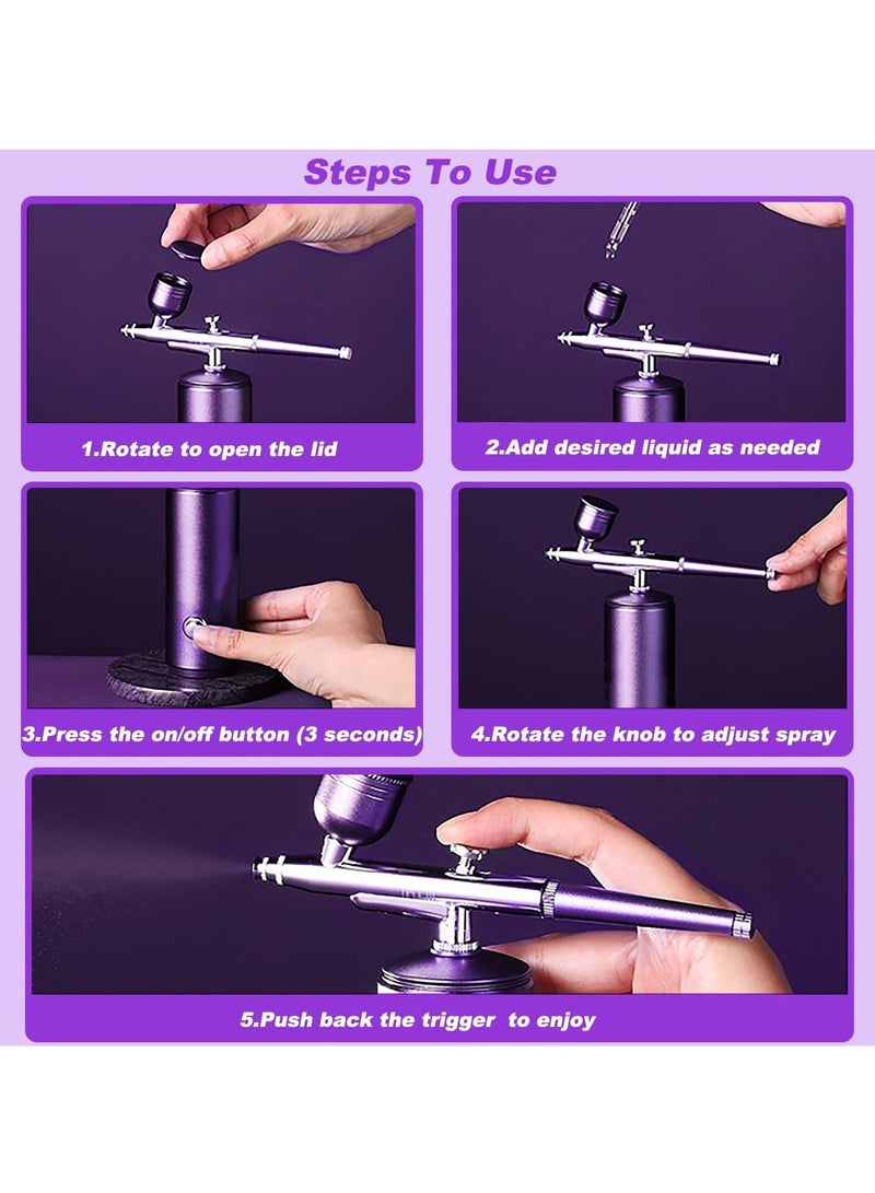 Y&D Airbrush Kit with Compressor 30PSI Dual Action Cordless Gun Set Rechargeable Handheld Mini Air Brushes - Image 5