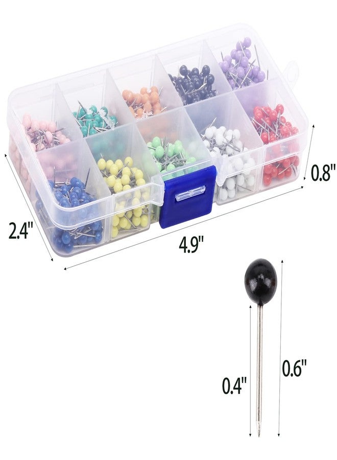 acDesign Push Pins Map Tacks 1000-Pack Assorted Color Round Head Push Pins with Stainless Point for Travel Map - Image 3