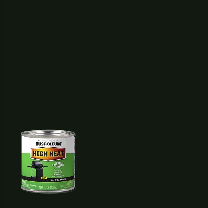 RUST-OLEUM راست-أوليوم 7778730 1/2 باينت 8 أونصة طلاء حماية، ساتين باربكيو أسود - Image 4