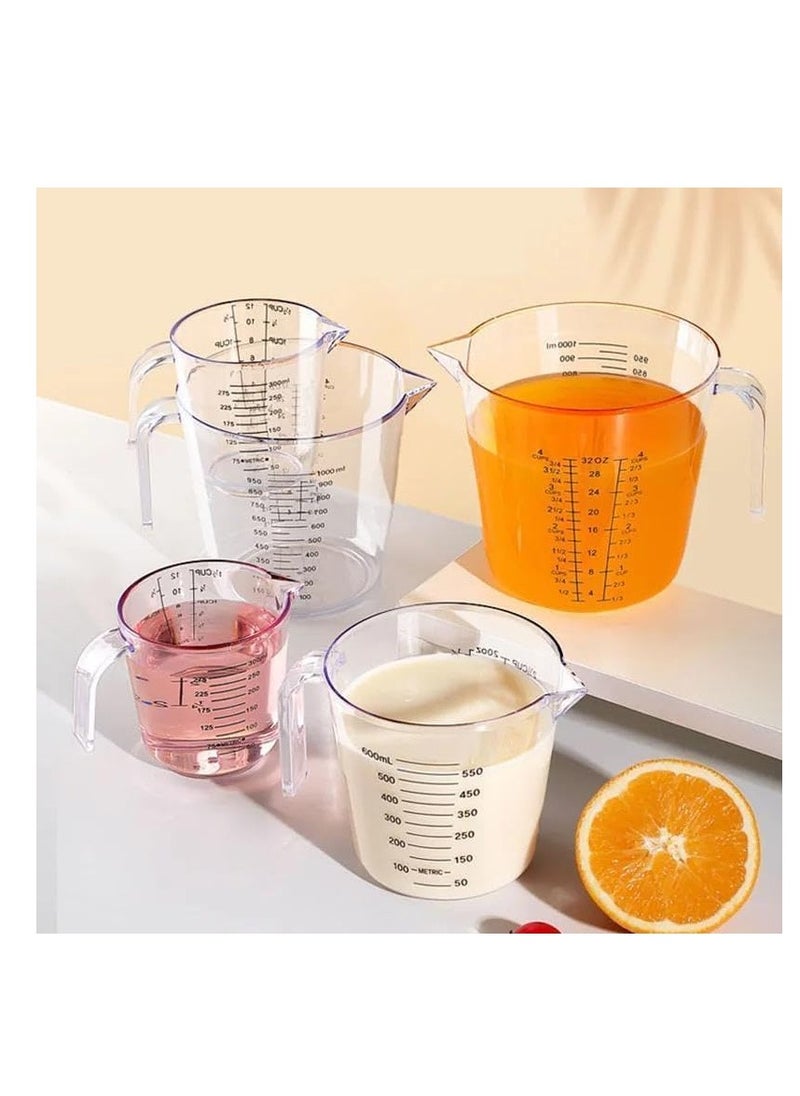 Generic - 3pcs Clear Measuring Jug 200ml 400ml 900ml Plastic Measuring Cups Set Transparent Gradient Accuracy with Handle for Kitchen Cooking Baking - Image 1