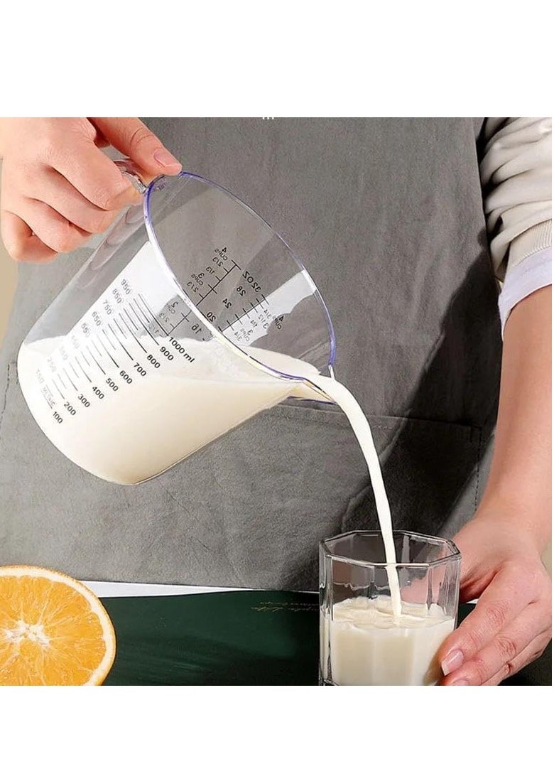 Generic - 3pcs Clear Measuring Jug 200ml 400ml 900ml Plastic Measuring Cups Set Transparent Gradient Accuracy with Handle for Kitchen Cooking Baking - Image 1