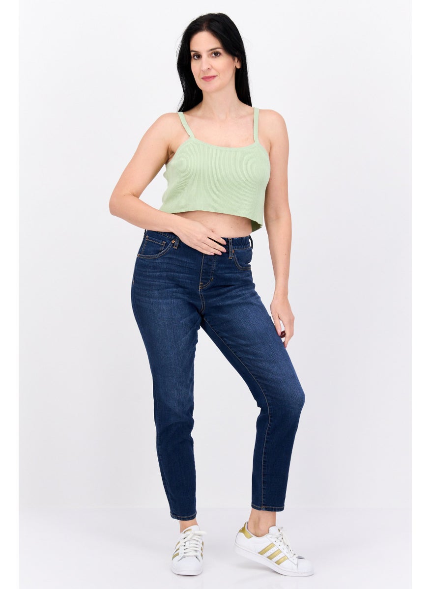 Missguided Women Square Neck Sleeveless Textured Crop Top, Mint Green  - Image 4