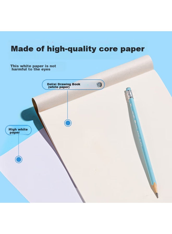 Deli Pack 200-page A4 Stapled Kraft Paper Sketchbooks For Kindergarten And Elementary School Students, Art Supplies, Drawing Books, Children's Doodle Books, Back-to Gift - Image 2