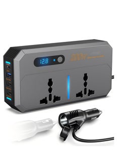 ماركة غير محددة 200W سيارة الطاقة العاكس ، تيار مستمر 12V إلى 220V AC سيارة العاكس مناسبة للسيارات و SUVs مع 2 AC Outlets ، 3 USB ، 1 نوع C ميناء وعرض LED (رمادي)  - Image 1