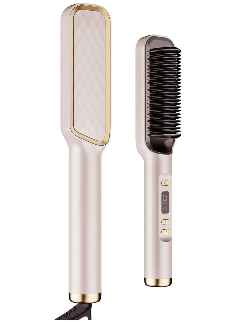 Generic 2in1 Hair Straightener Brush, Hair Iron with Built-in Comb Perfect for Professional Salon at Home travel Dual Heat Settings， One Step Hair Styler For All Hair Types，Professional Powerful Ceramic Tourmaline Ionic Hot   Brush  - Image 1