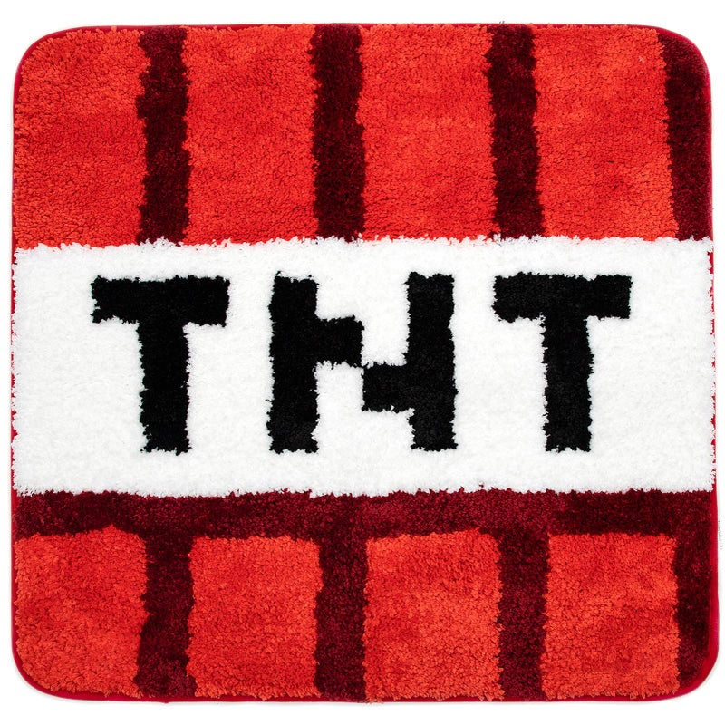 Jay Franco Minecraft Creeper TNT Tufted Polyester Bath Rug Kids Bath Official Minecraft Product