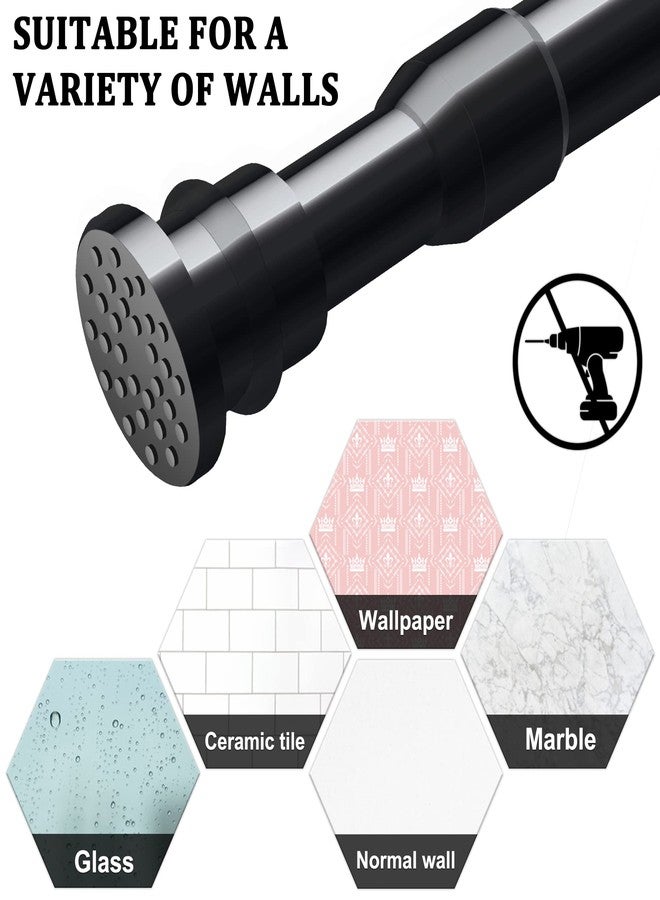 QILERR Small Tension Curtain Rods 16 to 28 Inches, Adjustable Expandable Short Shower Rod Non-Slip Non Drill Spring Tension Rod for Windows, Closet, Kitchen, Black - Image 3