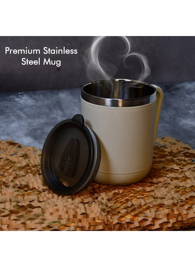 GANESH GANESH N-Joy Unbreakable Mugs with Cap Stainless Steel Plastic Covered Travel Mug with lid for Tea, Coffee, Milk (400ml)  - Image 4