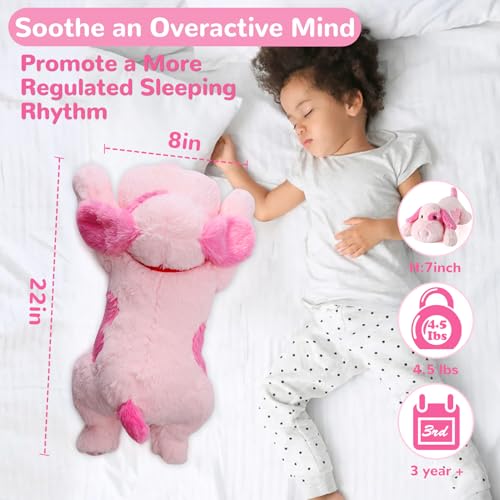 meowtastic Pink Dog Weighted Stuffed Animals 22 Inch 45 Pounds Weighted Plush Dog Stuffed Animals Big Stuffed Dog Plush Pillow Cute Plush Toys Gifts for Kids Adults 22 45 lbs - Image 5