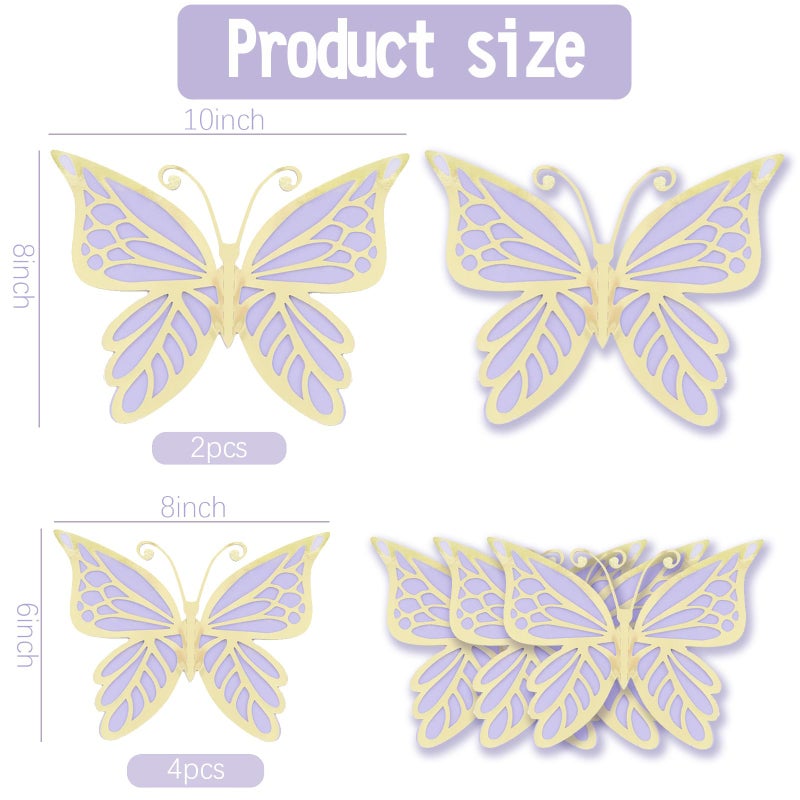 DCJHFJ Purple Balloon Garland Kit With Butterfly Dark And Gold Arch Lavender Light Decoration For Baby Girl Princess Party Birthday - Image 3