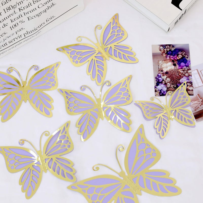 DCJHFJ Purple Balloon Garland Kit With Butterfly Dark And Gold Arch Lavender Light Decoration For Baby Girl Princess Party Birthday - Image 5