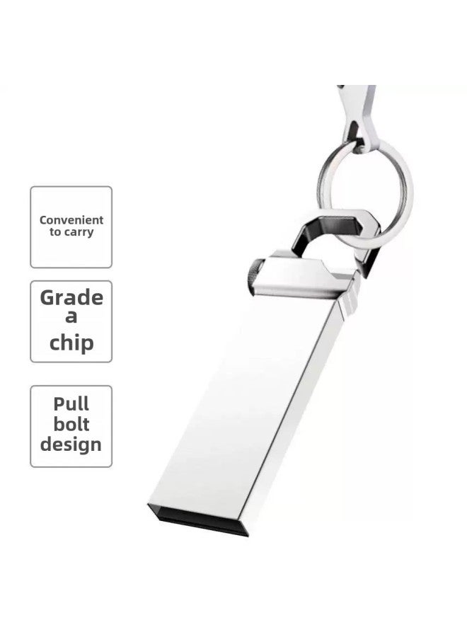 Hot-selling Large-capacity U Disk 64G Metal Gift Enterprise Bidding Advertising U Disk Distribution Can Be Expanded-Colour:Silver-Capacity:32GB  - Image 5