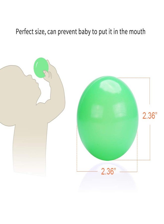 PlayMaty Play Ball Pool Pit Balls - 2.36inches Phthalate&BPA Free Plastic Ocean Transparent Balls for Kids Toddlers and Babys for Playhouse Play Tent Playpen Pool Party Decoration Pack of 70 (Green) - Image 4