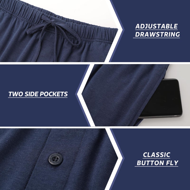 BAMBOO COOL Mens Pajama Set Bamboo Viscose Cotton Soft Lightweight Loungewear Sleepwear Long Sleeve and Pants with Pockets - Image 5