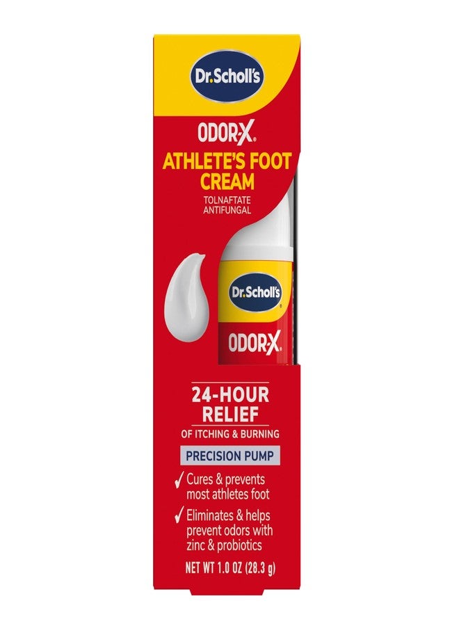 Dr. Scholl's Odor-X Athlete's Foot Antifungal Cream Treatment - 24 Hour Itching & Burning Relief, Treats Athlete’s Foot, Easy Use Precision Pump, Helps to Eliminate & Prevent Odors, Foot Health, 1 Oz - Image 1