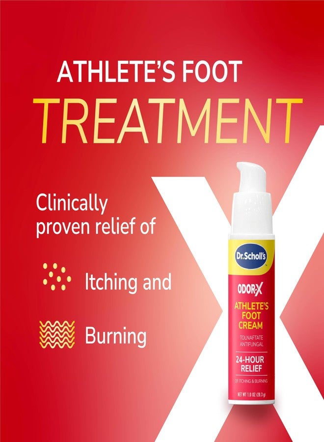 Dr. Scholl's Odor-X Athlete's Foot Antifungal Cream Treatment - 24 Hour Itching & Burning Relief, Treats Athlete’s Foot, Easy Use Precision Pump, Helps to Eliminate & Prevent Odors, Foot Health, 1 Oz - Image 2