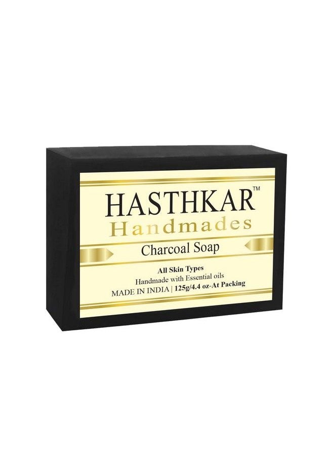 byPurenaturals Hasthkar Handmades Activated Charcoal Handmadenatural Herbal Soap 125Gm  - Image 2