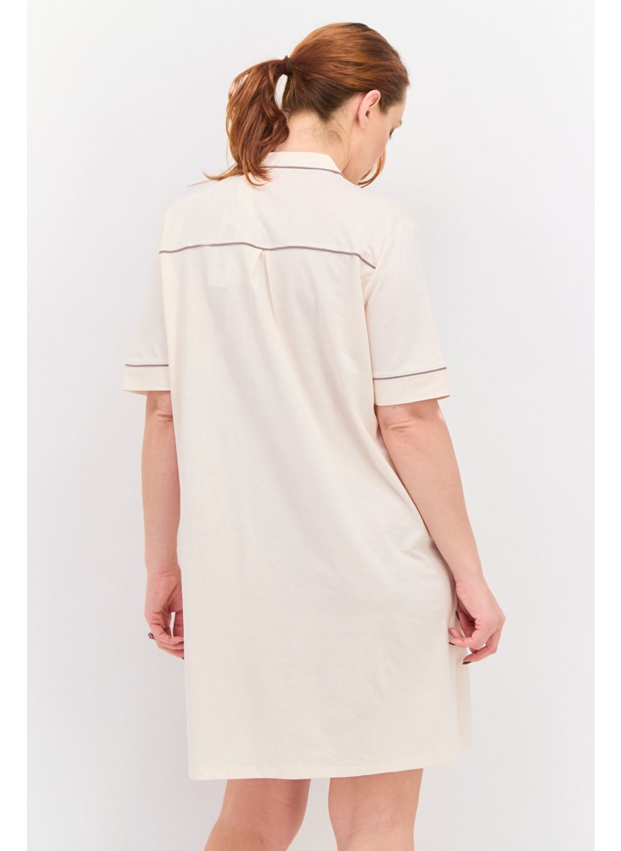 TRIUMPH Women Plain Nightwear Dress, Beige  - Image 4
