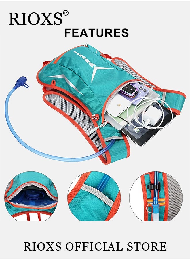 RIOXS - Bicycle Cycling Backpack with Hydration Bag Outdoor Lightweight Waterproof Shoulder Backpack with 2L Bladder for Running Cycling Camping Hiking, Men or Women - Image 1