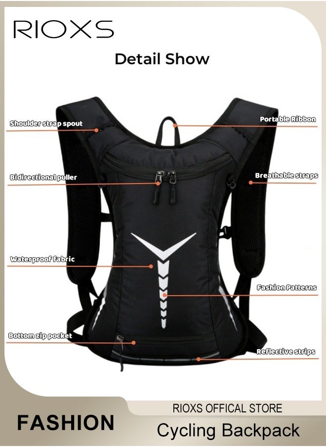 RIOXS - Bicycle Cycling Backpack with Hydration Bag Outdoor Lightweight Waterproof Shoulder Backpack with 2L Bladder for Running Cycling Camping Hiking, Men or Women - Image 1