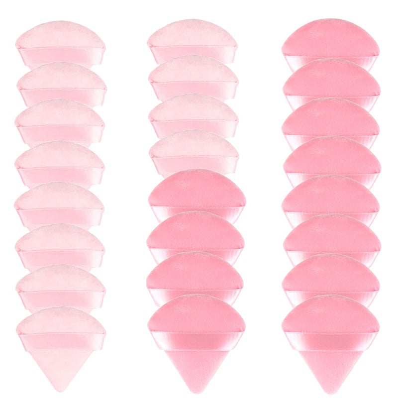 LUOTIVON 24 Pieces Powder Puff, Triangle Makeup Puff Cotton Powder Face Washable Body Powder Puff for Loose Powder Body Cosmetic Foundation Sponge Makeup Tool (12DP12LP) - Image 1