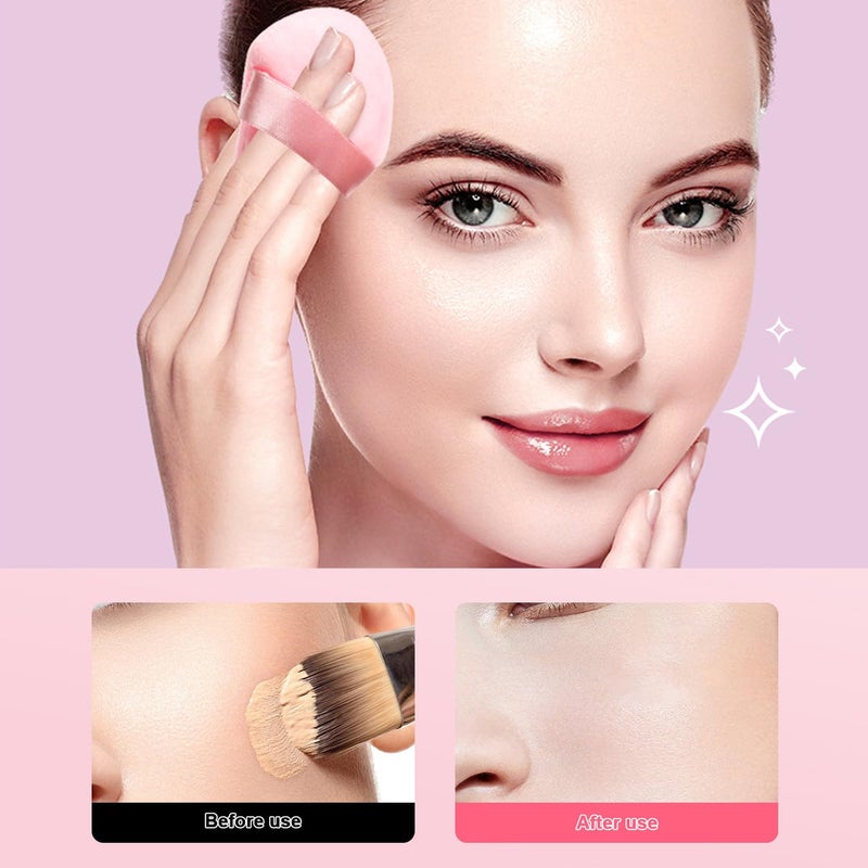 LUOTIVON 24 Pieces Powder Puff, Triangle Makeup Puff Cotton Powder Face Washable Body Powder Puff for Loose Powder Body Cosmetic Foundation Sponge Makeup Tool (12DP12LP) - Image 2