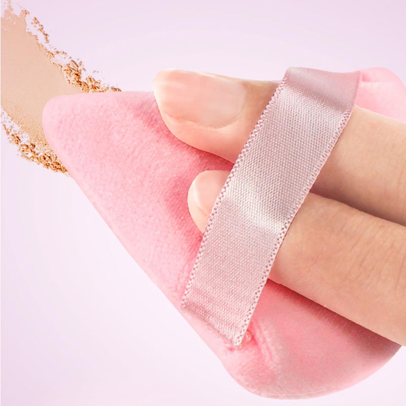 LUOTIVON 24 Pieces Powder Puff, Triangle Makeup Puff Cotton Powder Face Washable Body Powder Puff for Loose Powder Body Cosmetic Foundation Sponge Makeup Tool (12DP12LP) - Image 4