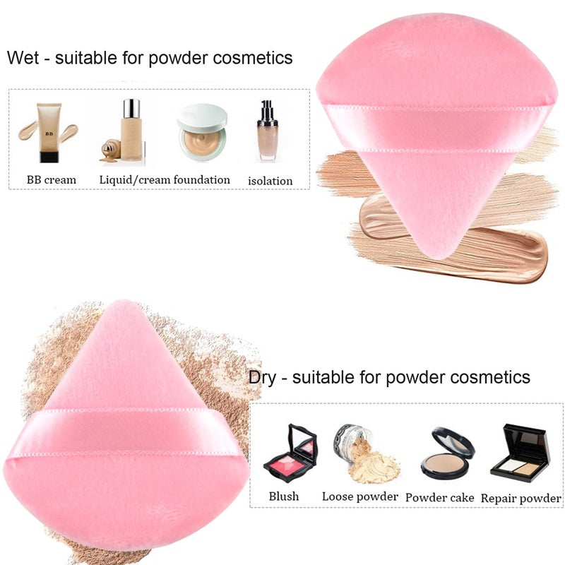 LUOTIVON 24 Pieces Powder Puff, Triangle Makeup Puff Cotton Powder Face Washable Body Powder Puff for Loose Powder Body Cosmetic Foundation Sponge Makeup Tool (12DP12LP) - Image 3