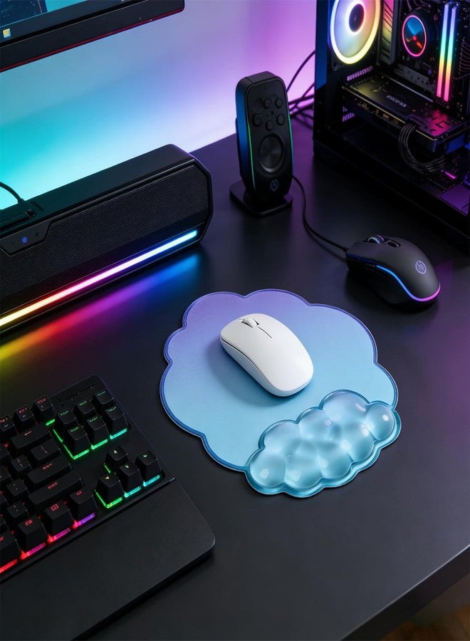 Sumgsn Mouse Pad with Gel Wrist Support - Ergonomic Cloud Mouse Pad Office Accessories for Computer/Latop/Office/Home (Blue Purple) - Image 5