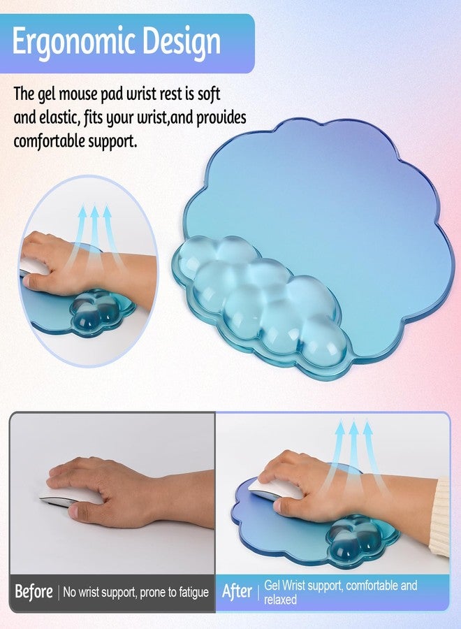 Sumgsn Mouse Pad with Gel Wrist Support - Ergonomic Cloud Mouse Pad Office Accessories for Computer/Latop/Office/Home (Blue Purple) - Image 3