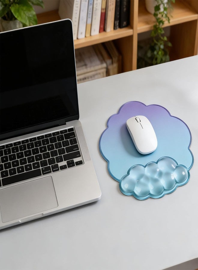 Sumgsn Mouse Pad with Gel Wrist Support - Ergonomic Cloud Mouse Pad Office Accessories for Computer/Latop/Office/Home (Blue Purple) - Image 1